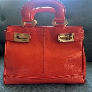 Missoni Orange Satchel with Gold Hardware and Structured Design